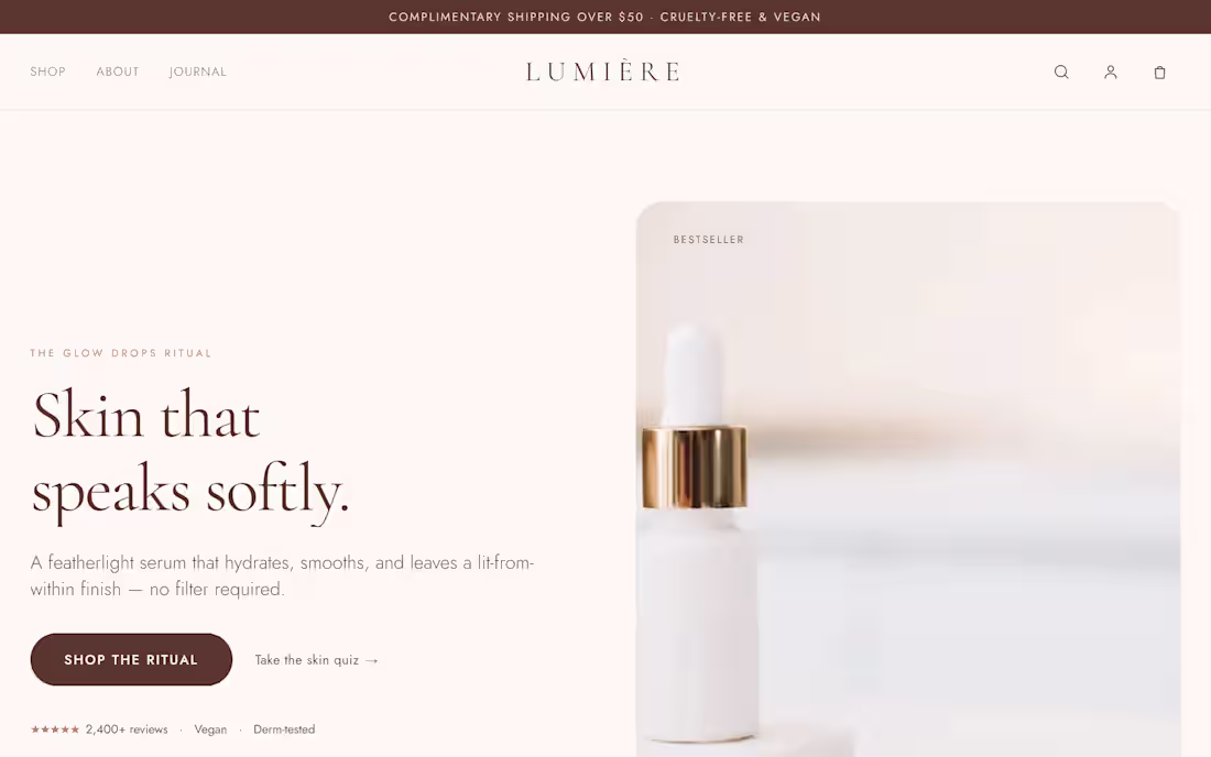 Cover image for A chic, conversion-focused beauty storefront.