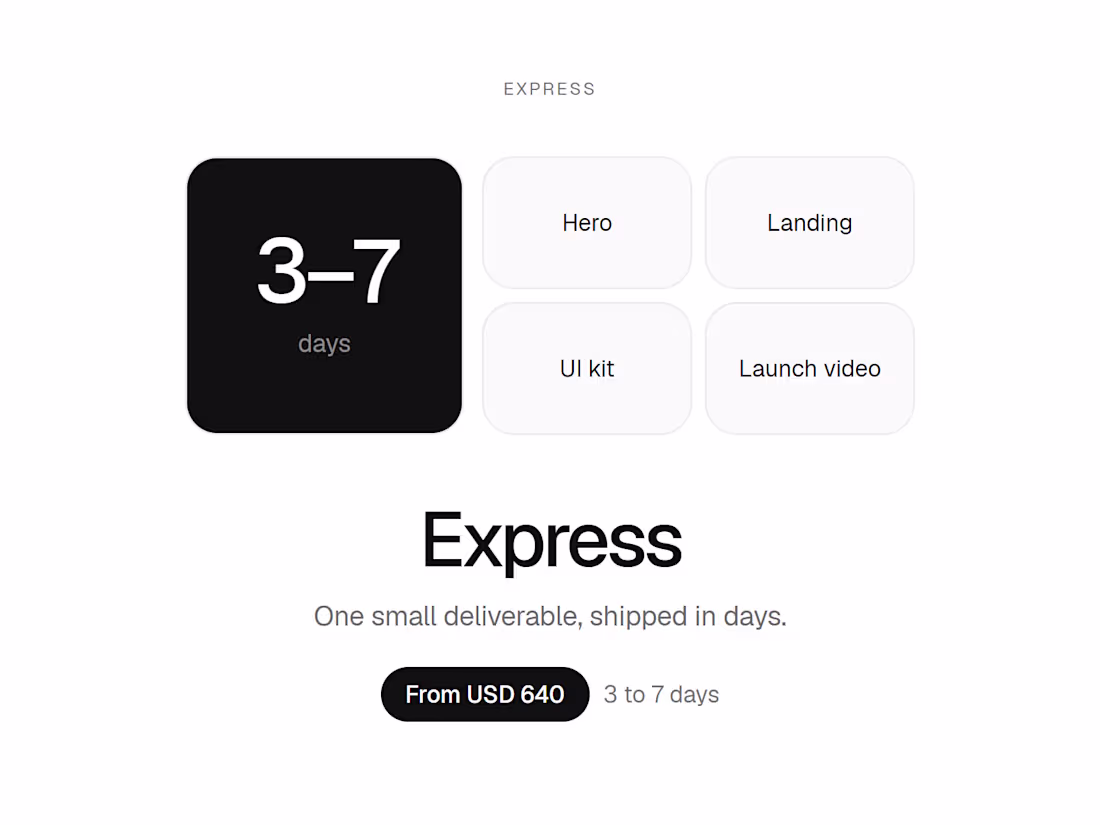 Cover image for Express: a hero, landing, UI kit or launch video in days