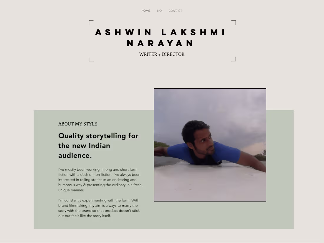 Cover image for Website for a Filmmaker