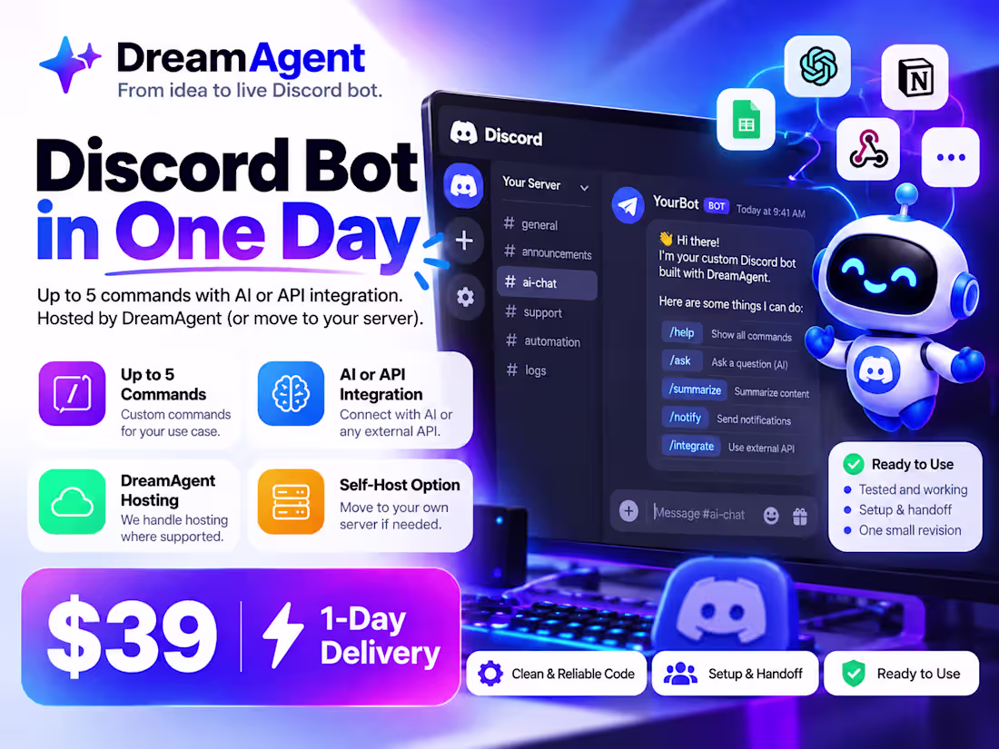 Cover image for Discord Bot in One Day