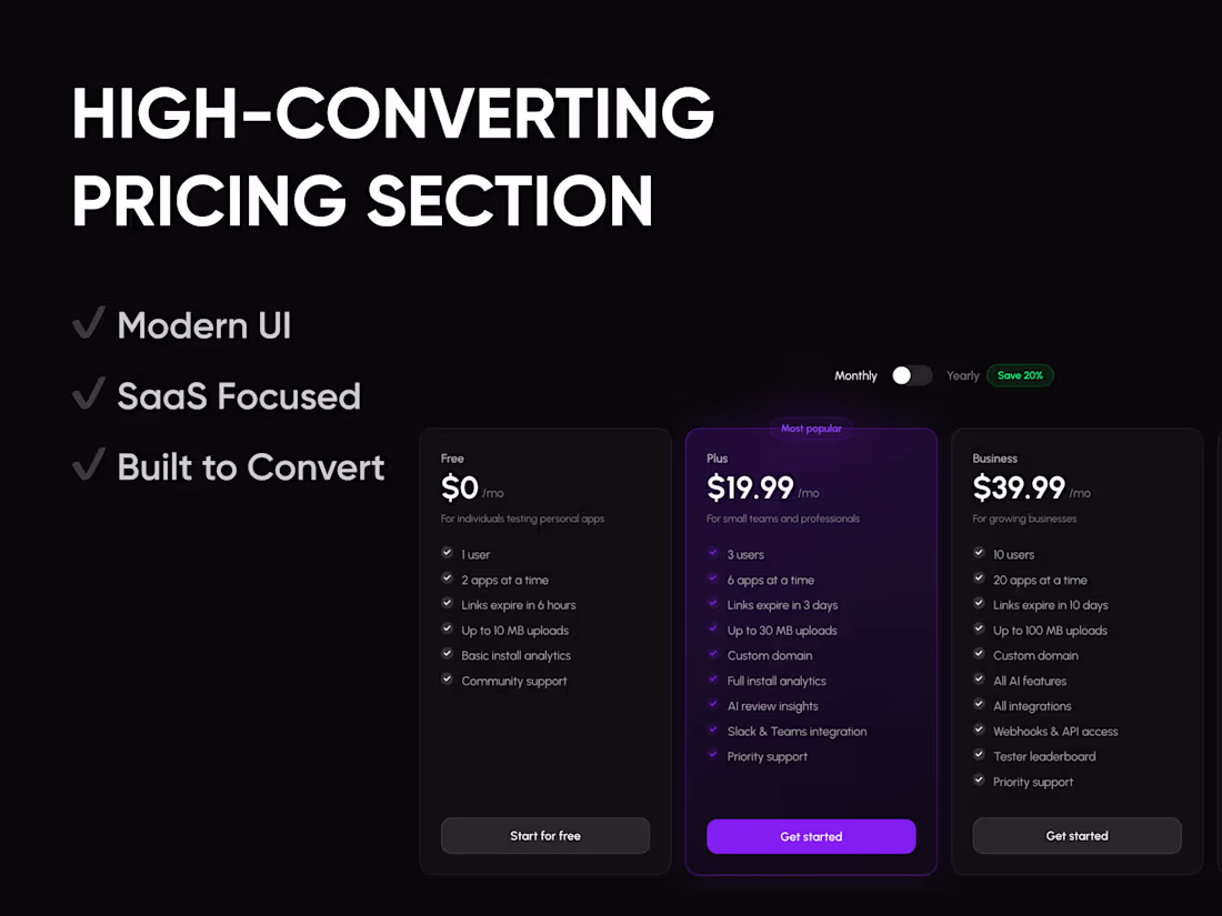 Cover image for A high-converting pricing section design for your website