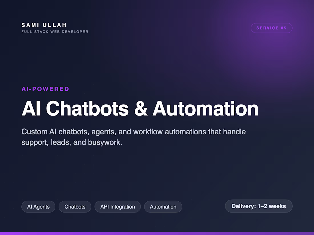 Cover image for AI Chatbot & Workflow Automation Integration