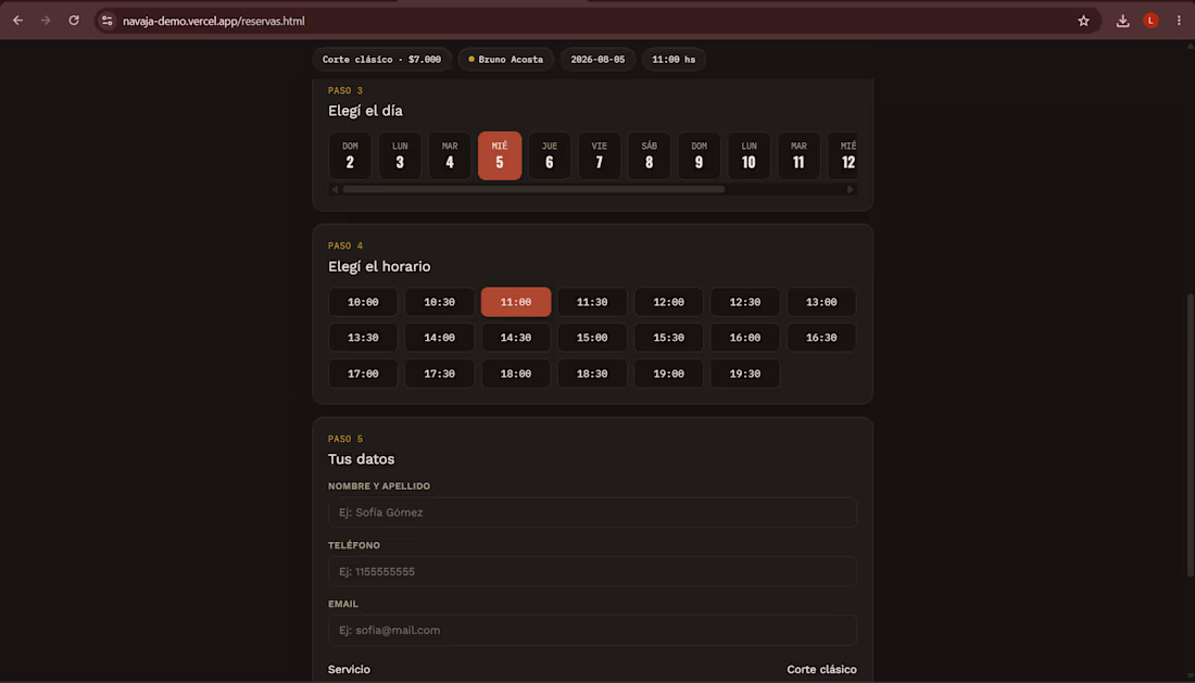 Cover image for NAVAJA — Booking System for