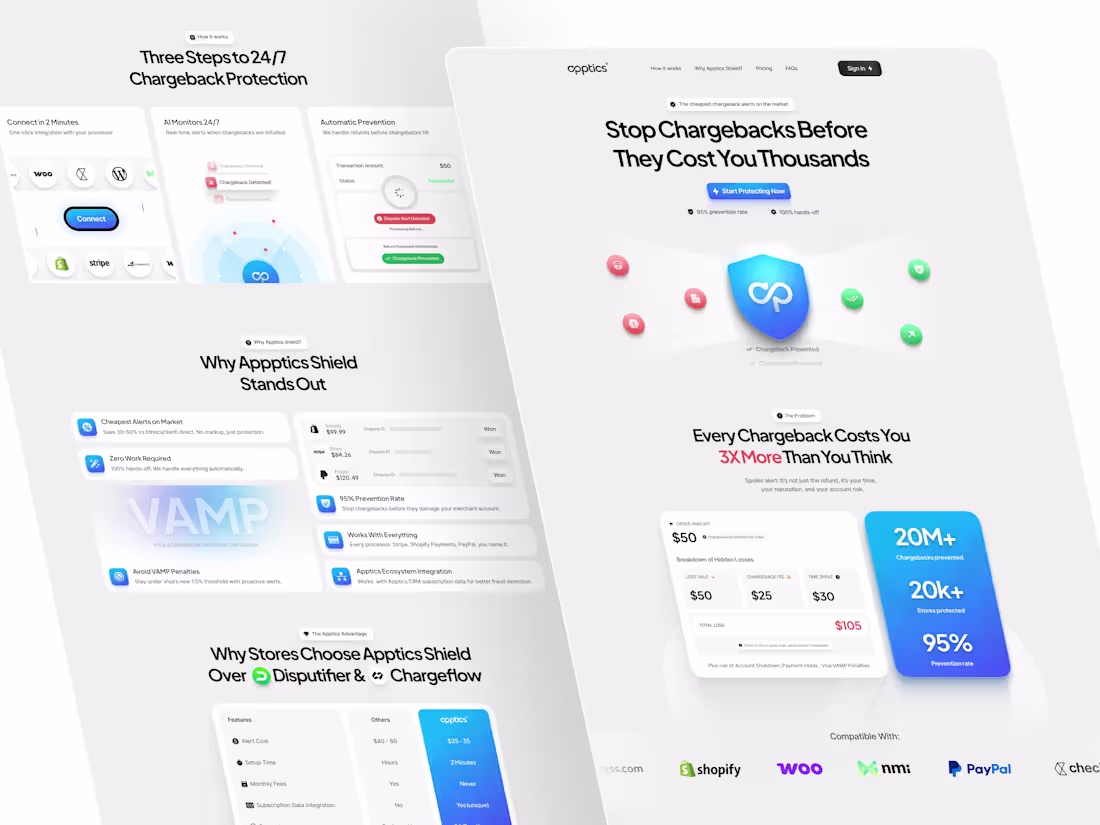Cover image for Apptics Shield Landing Page Design