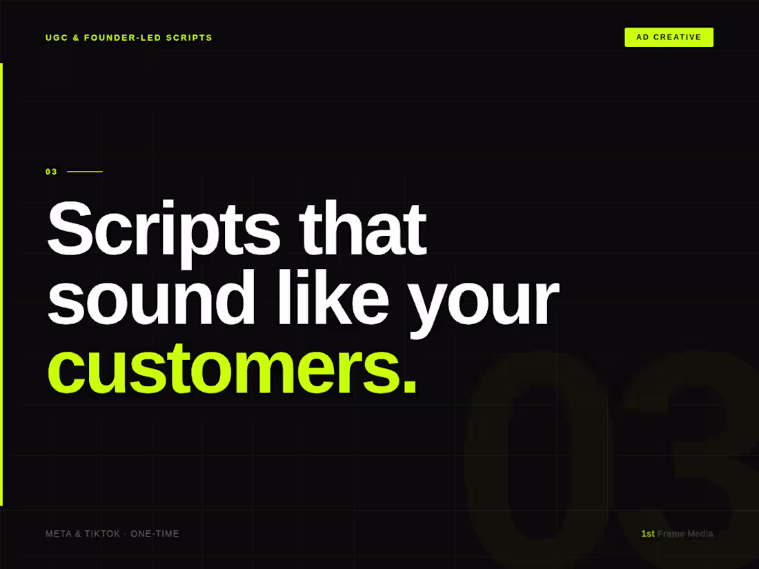 Cover image for UGC & Founder-Led Ad Scripts for Meta & TikTok
