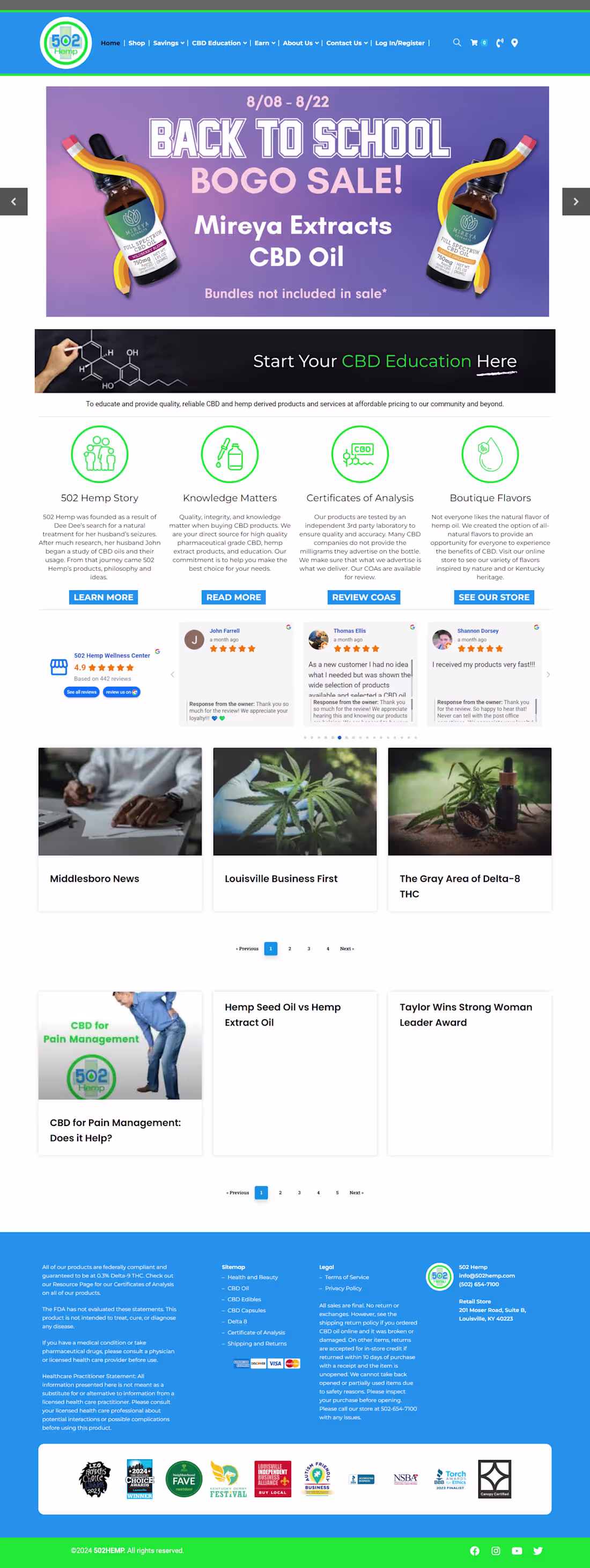 Cover image for 502 Hemp – CBD E-commerce