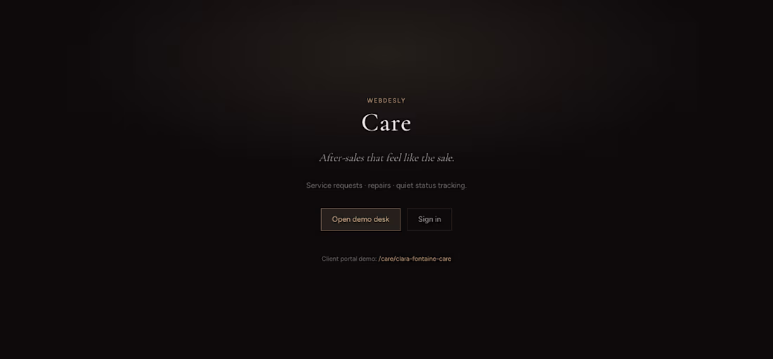 Cover image for Webdesly Care — Luxury After-Sales