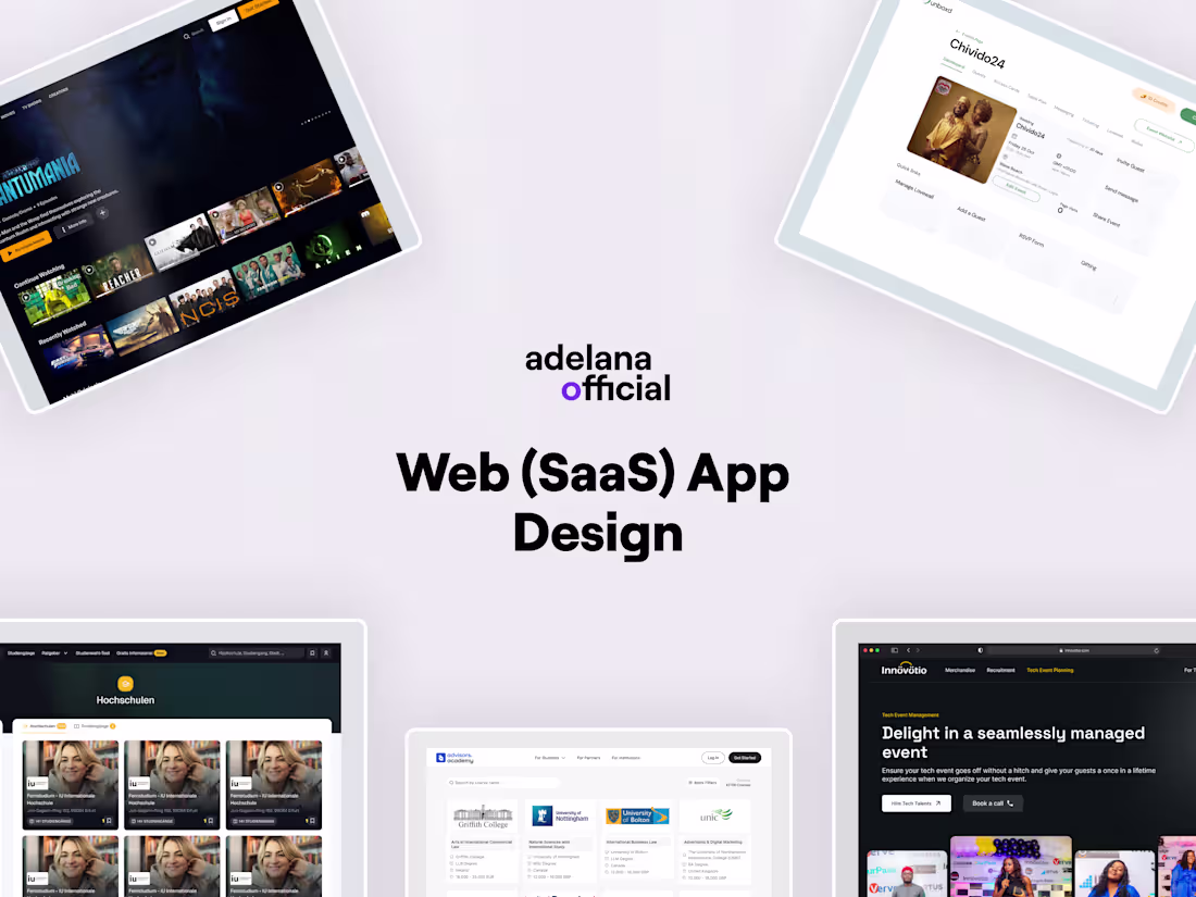 Cover image for Web App Design • (AI, Ecommerce, EdTech, HealthTech & OTT) 