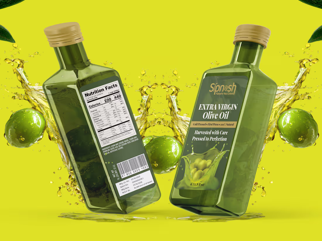 Cover image for Olive Oil Bottle Label Design
