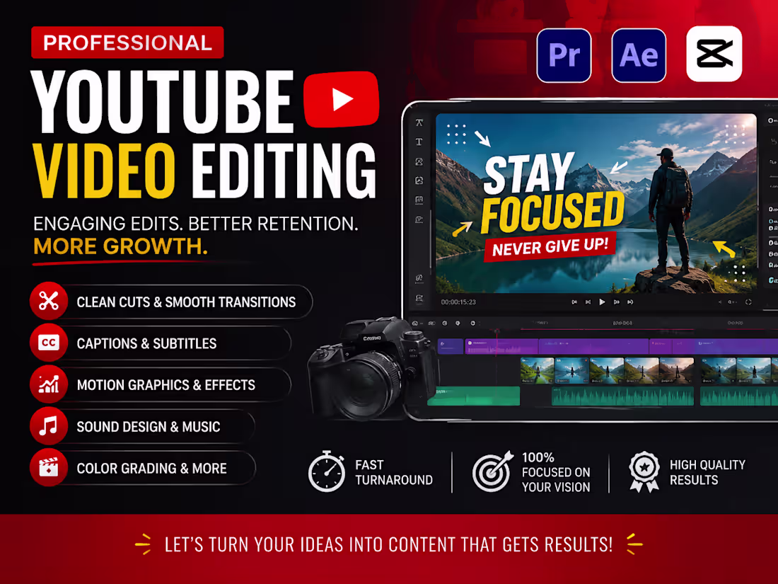 Cover image for Professional YouTube Video Editing