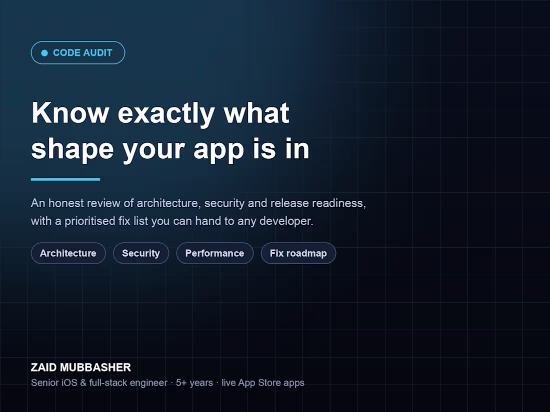 Cover image for Mobile App Code Audit & Architecture Review