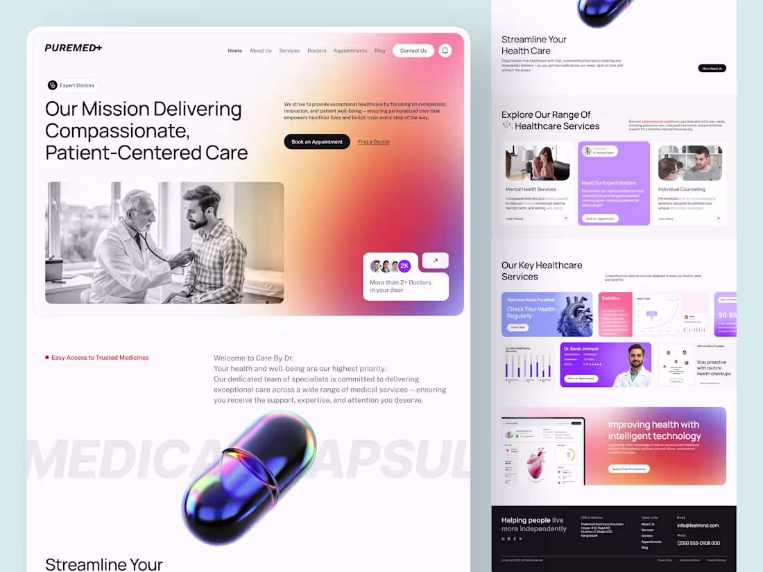 Cover image for PureMed - Modern Healthcare Landing Page

Developed a contem...