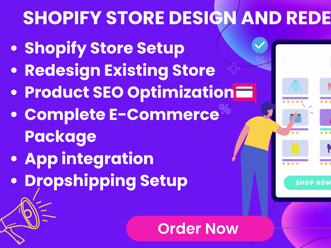 Cover image for design shopify store setup and redesign shopify account 