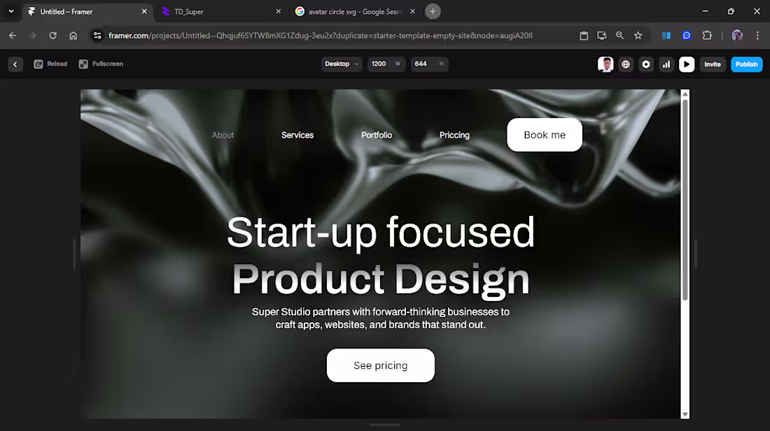 Cover image for Hero section for a portfolio