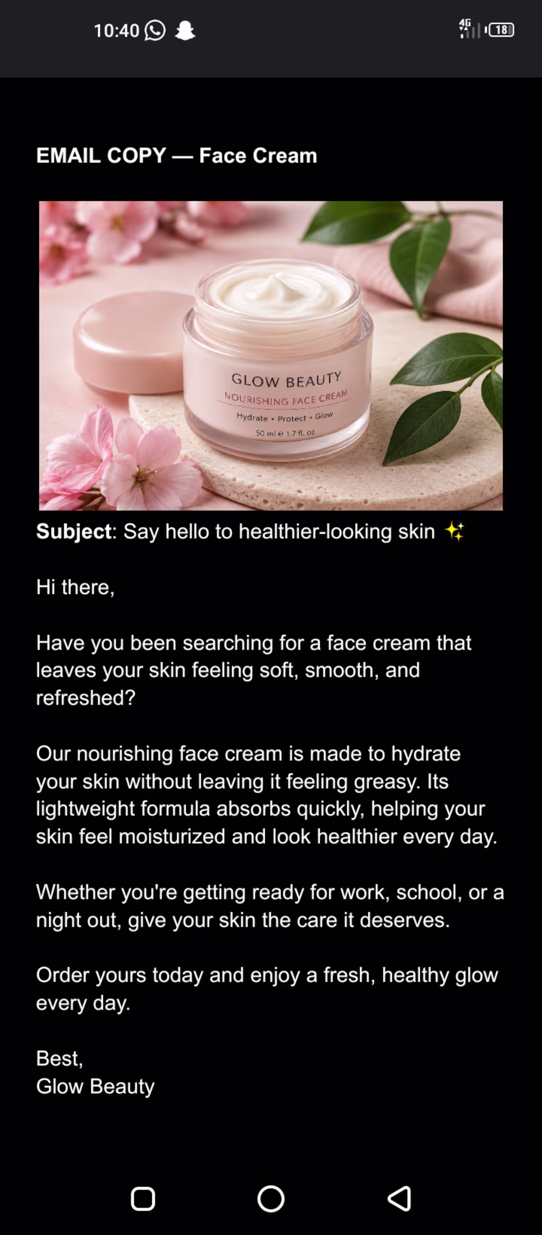Cover image for created for a skincare brand