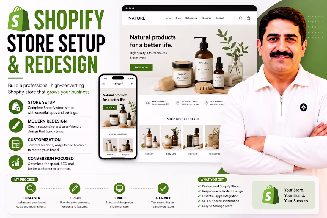Cover image for Shopify Store Setup & Redesign