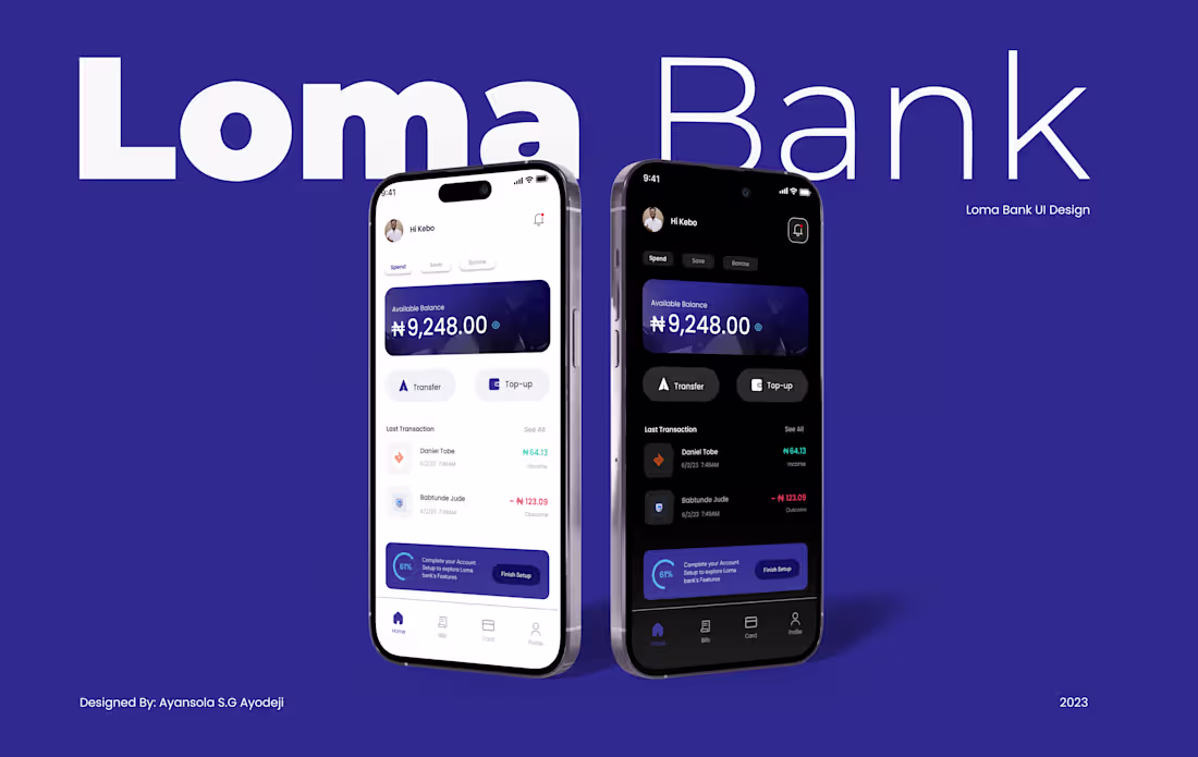 Cover image for Loma Banking App UI/UX Design