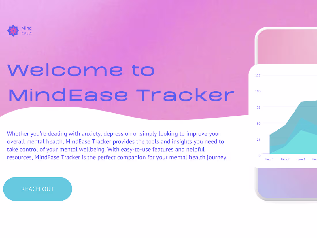 Cover image for MindEase Tracker - A UI/UX Conceptual Design for Improved Mental