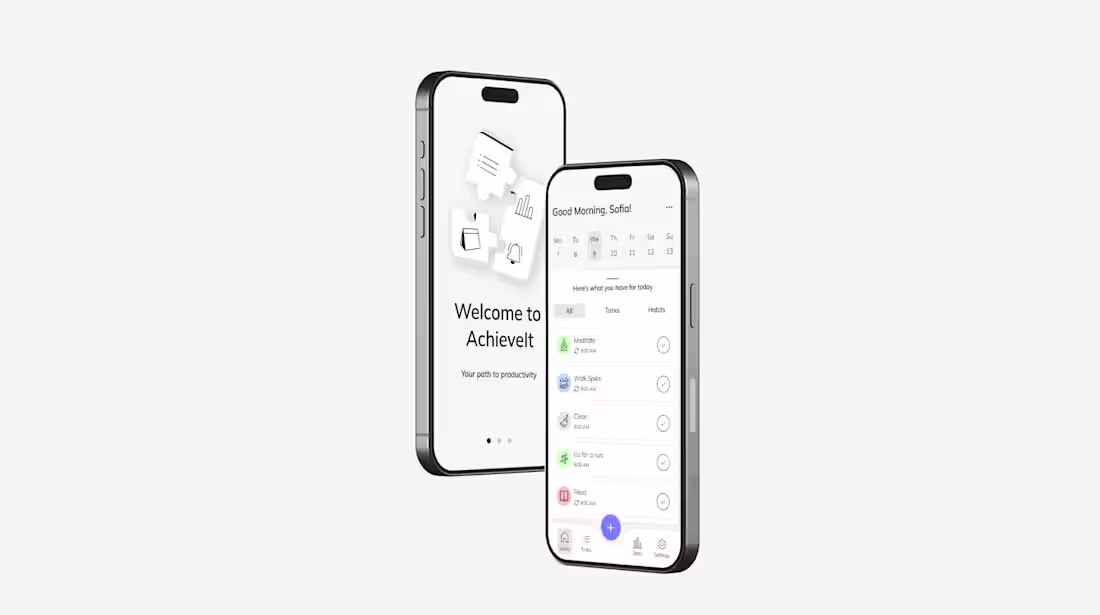 Cover image for AchieveIt - Productivity App Design