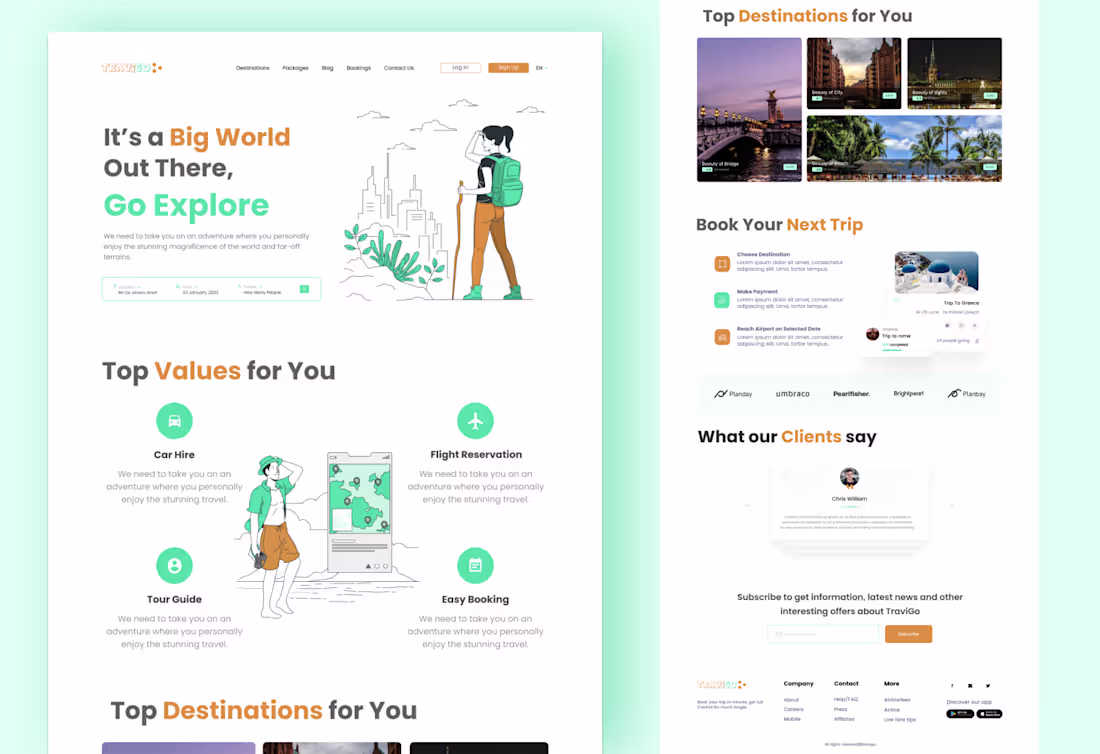 Cover image for Travel landing page