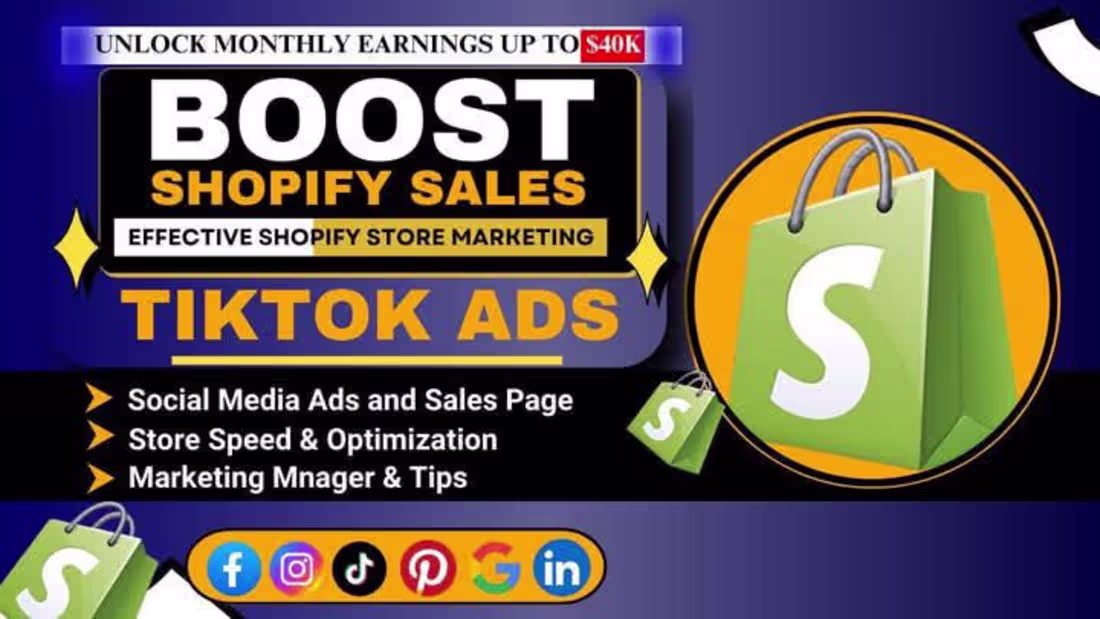 Cover image for I will promote ecommerce shopify store and shopify marketing...