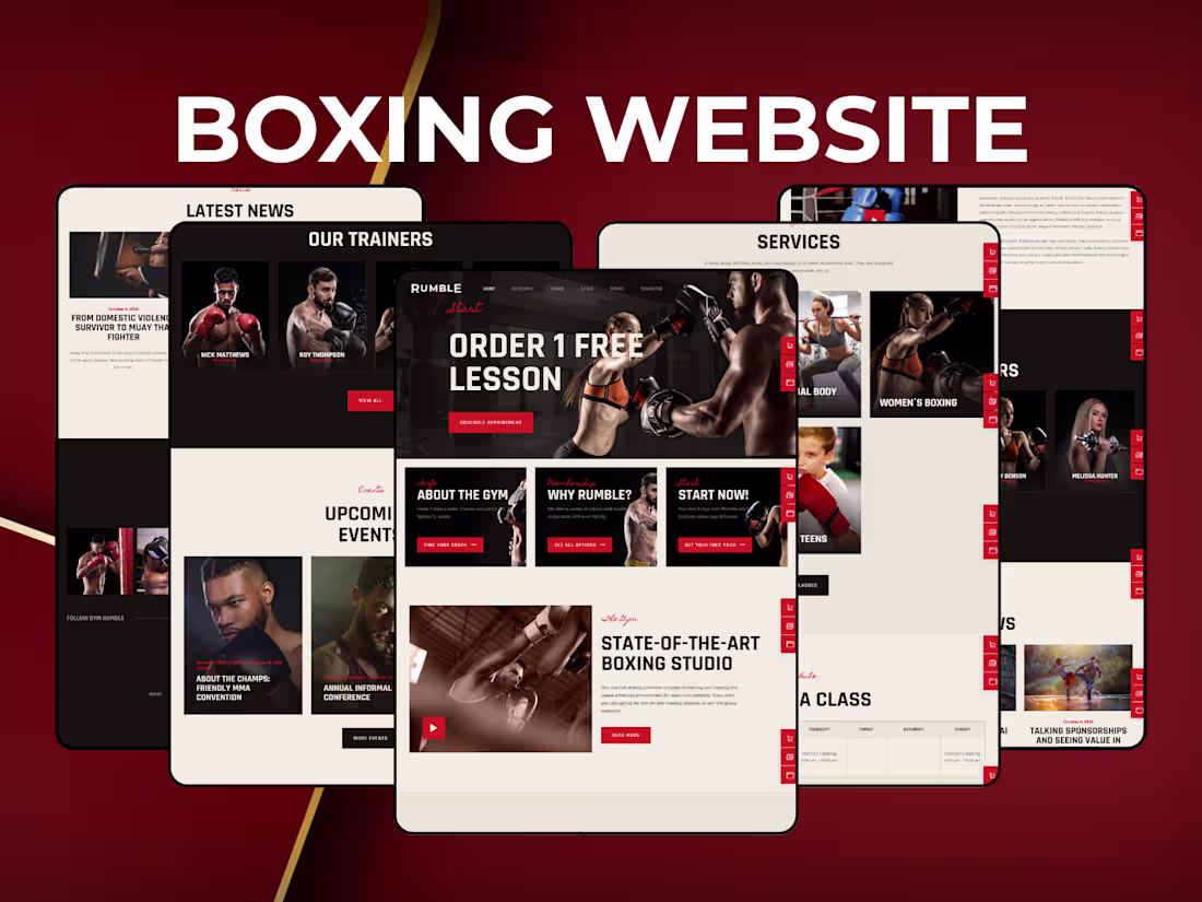 Cover image for Project: Boxing Website Design (Rumble