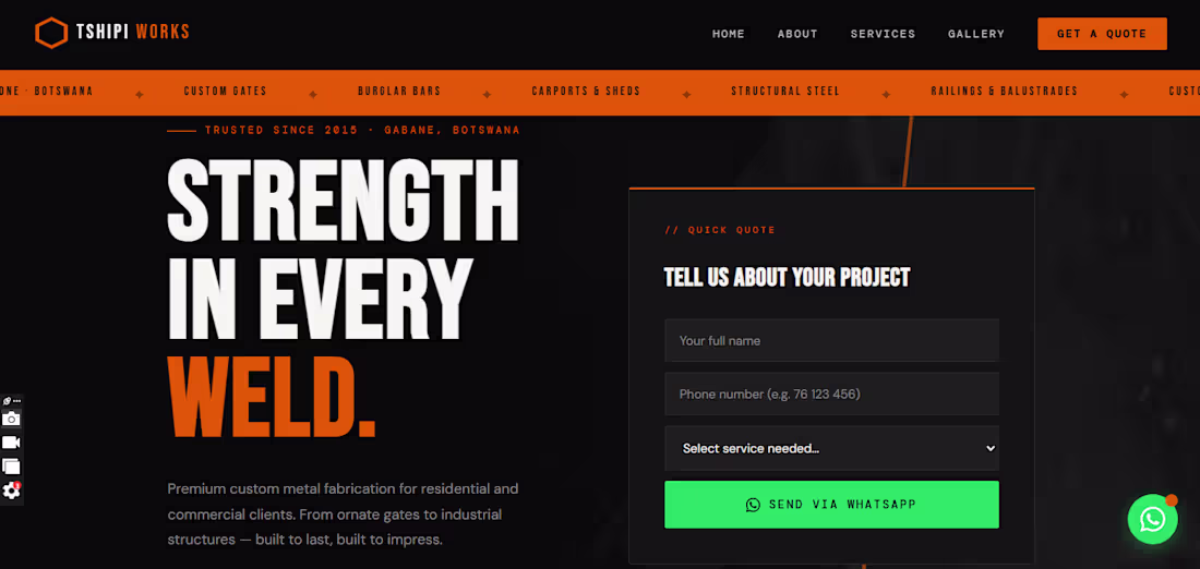Cover image for Tshipi Works

A professional business website