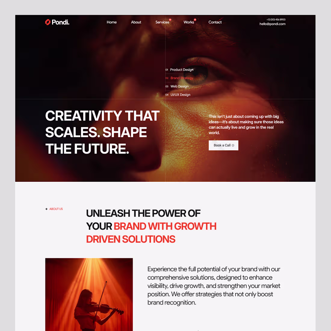 Cover image for Pondi - Creative Agency Landing Page.
