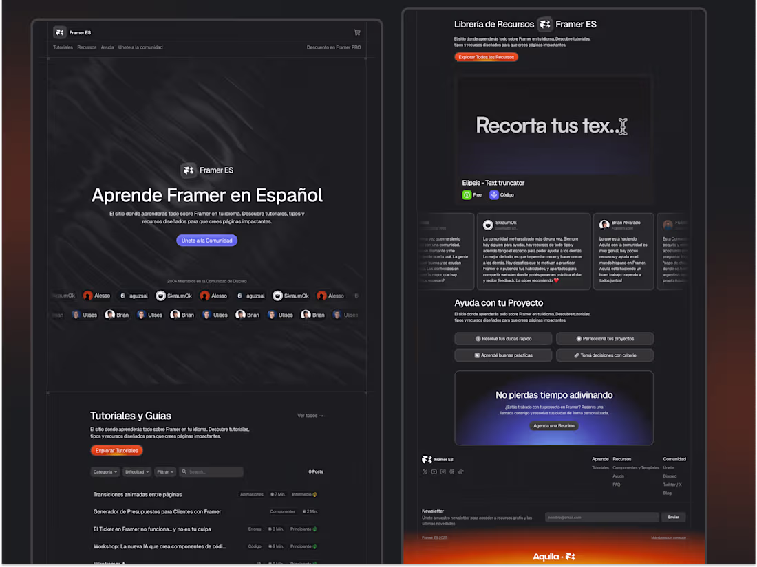 Cover image for Framer ES — Framer Spanish Community