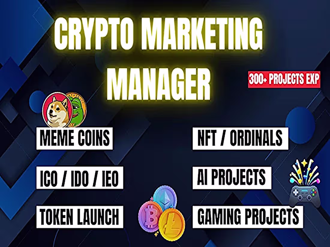 Cover image for I will be your crypto community manager and marketing manager 