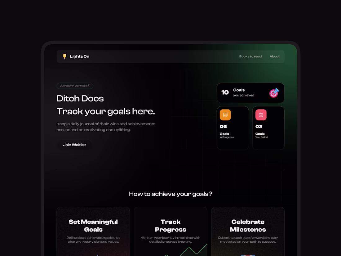 Cover image for Lights On Landing Page Design
