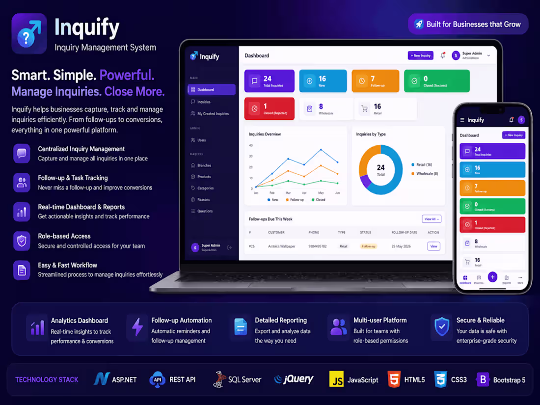 Cover image for Inquify Case Study | How We Built a License-Protected Lead Plat…