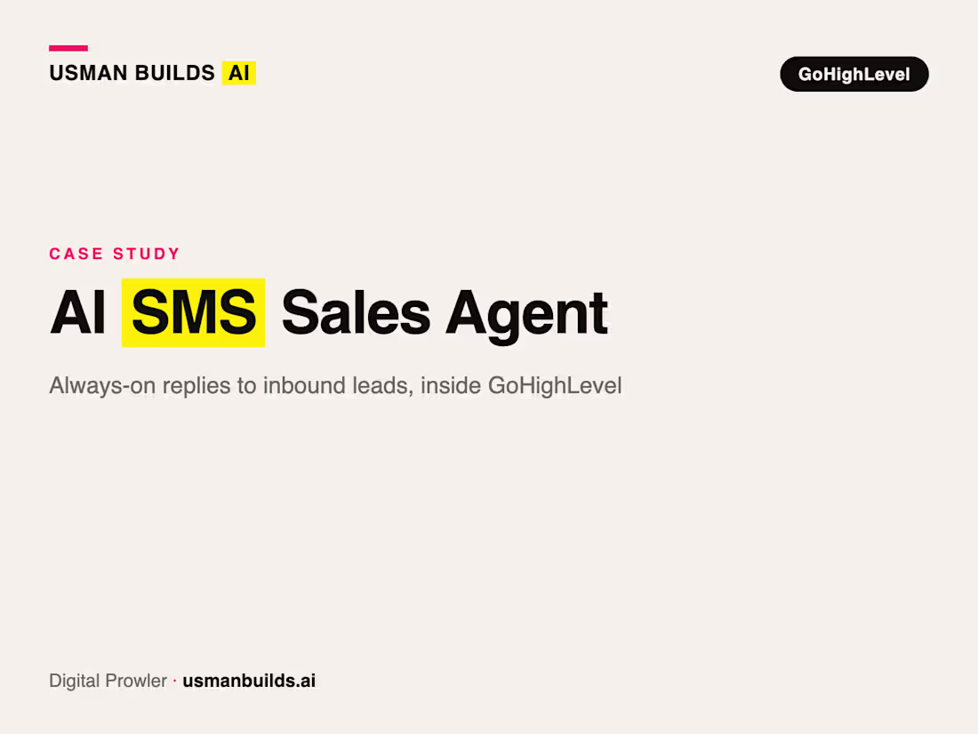 Cover image for AI-Powered SMS Response Agent for GoHighLevel