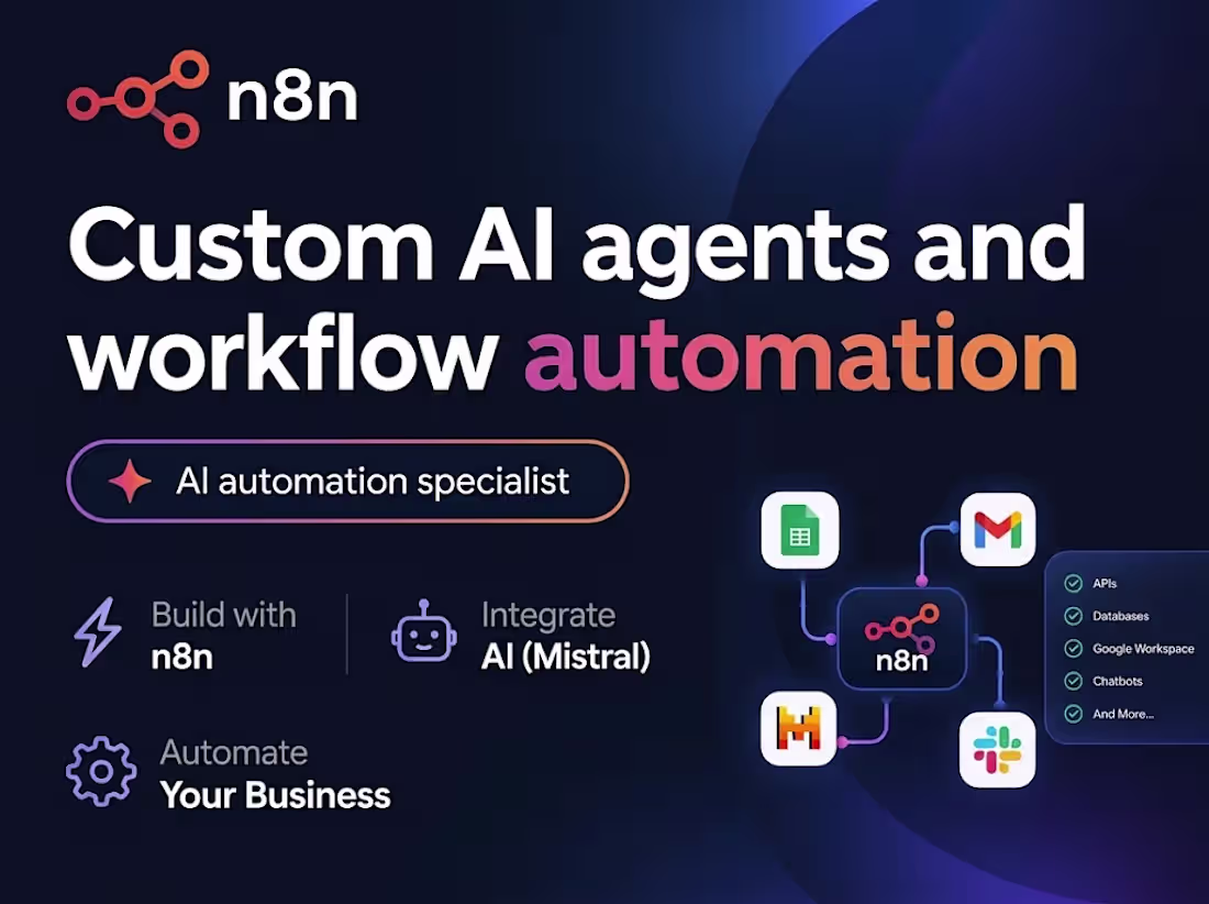 Cover image for I will build custom AI automation workflows for your business us
