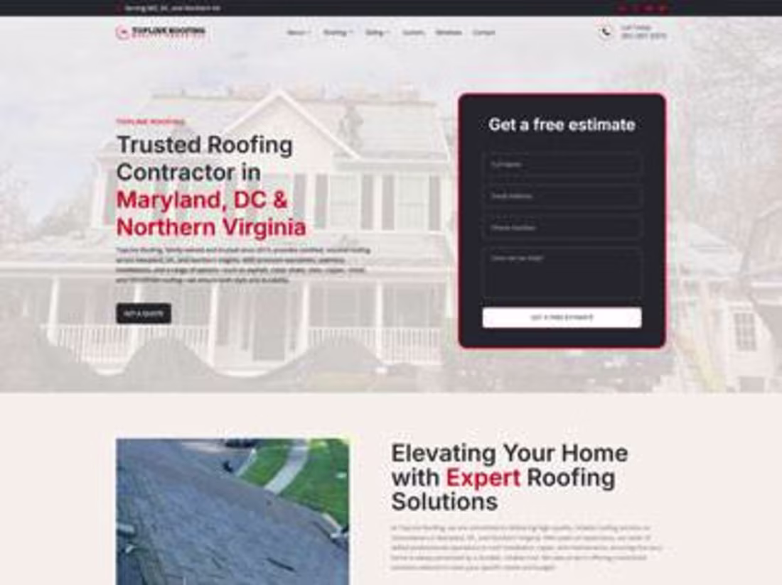 Cover image for Roofing Contractor Website Redesign