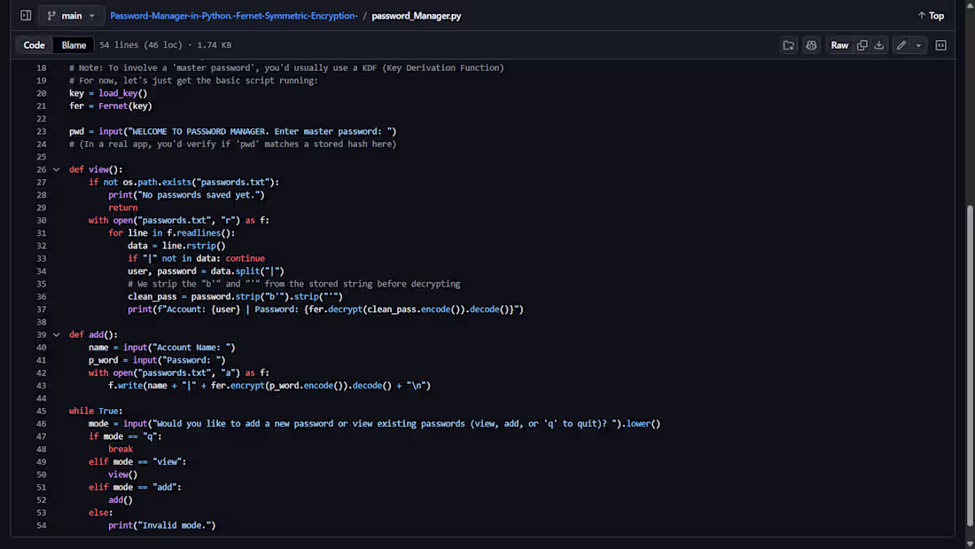Cover image for “Built a Python-based encrypted password