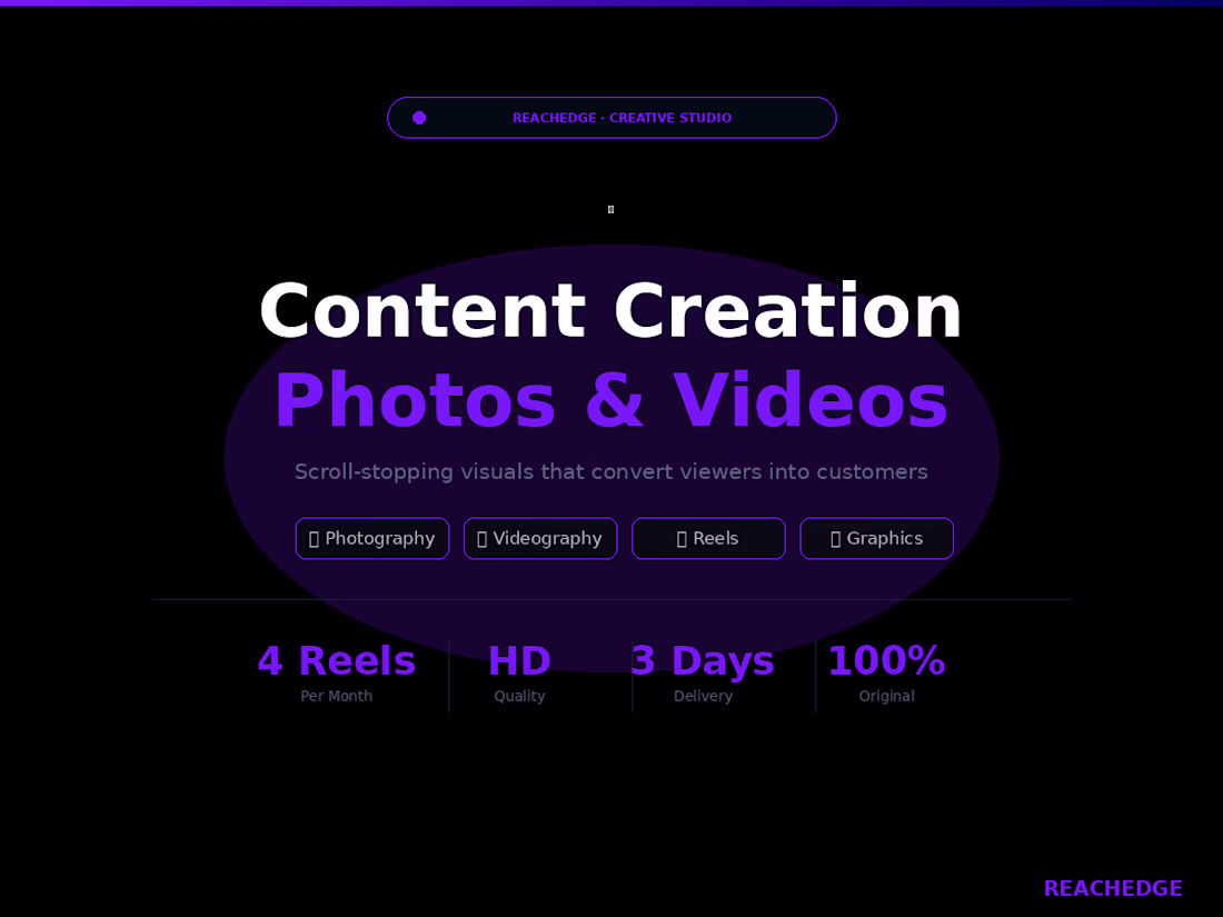 Cover image for Content Creation — Photos, Videos & Reels