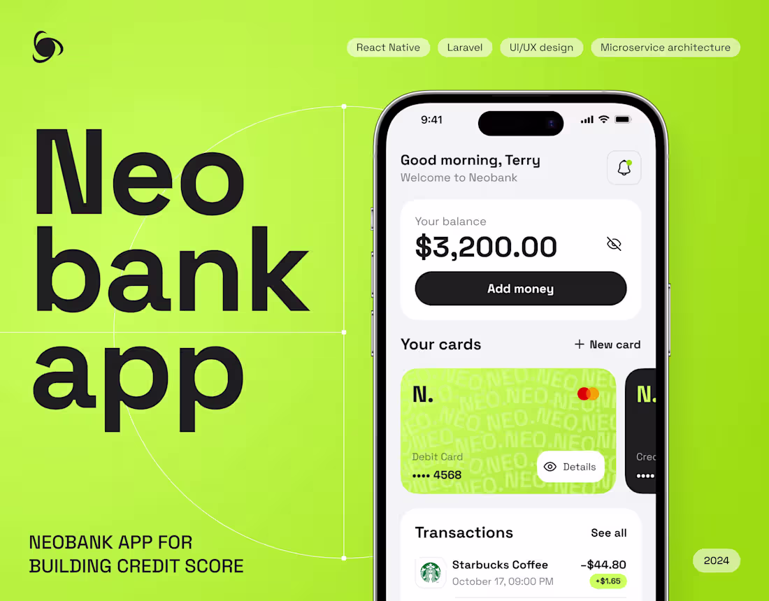 Cover image for Neobank app, USA | Ronas IT