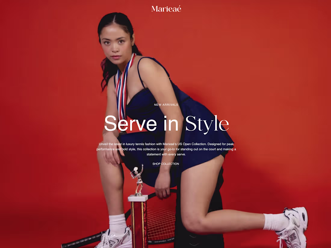 Cover image for Marieaé | Shopify Launch for Luxury Tennis & Pickleball Brand