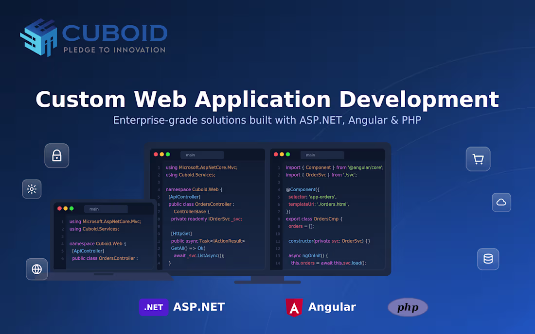Cover image for Custom Web Application Development (ASP.NET , PHP & Angular)