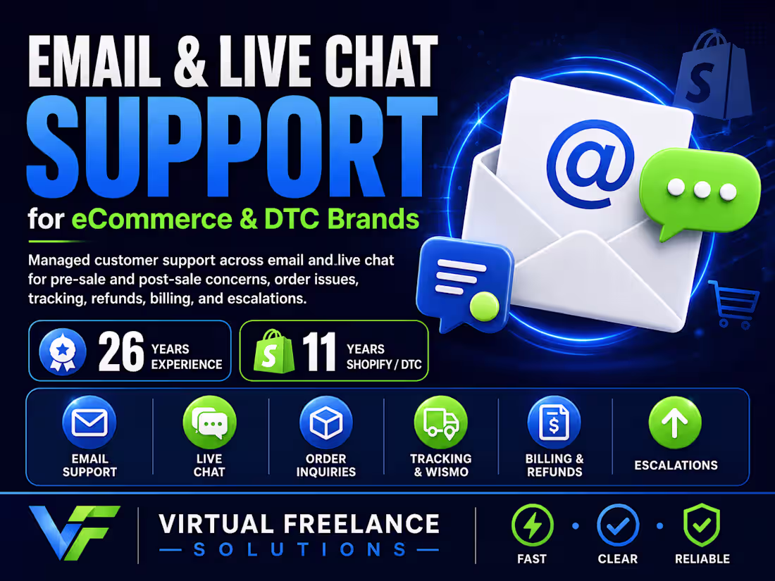Cover image for eCommerce Email and Live Chat Support