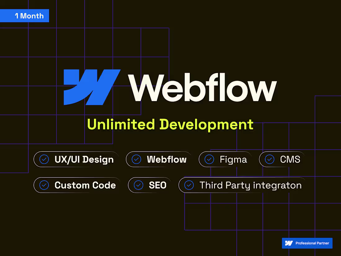 Cover image for 1 month Unlimited UI/UX Design & Webflow Development