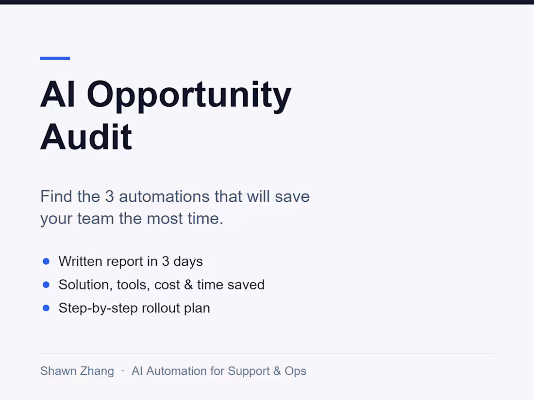 Cover image for AI Opportunity Audit: 3 Automations to Save Your Team Hours