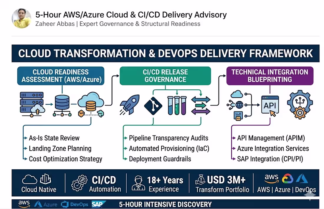 Cover image for 5-Hour AWS/Azure Cloud & CI/CD Delivery Advisory