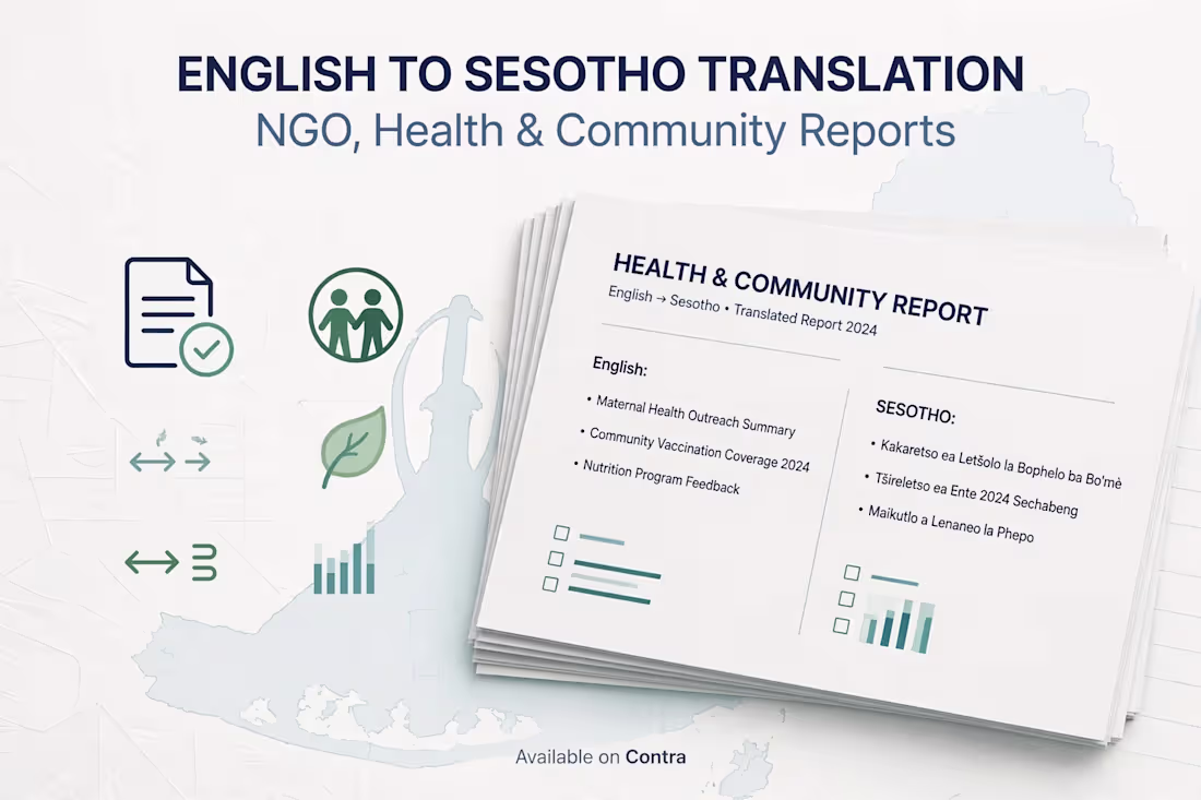 Cover image for English to Sesotho Translation 