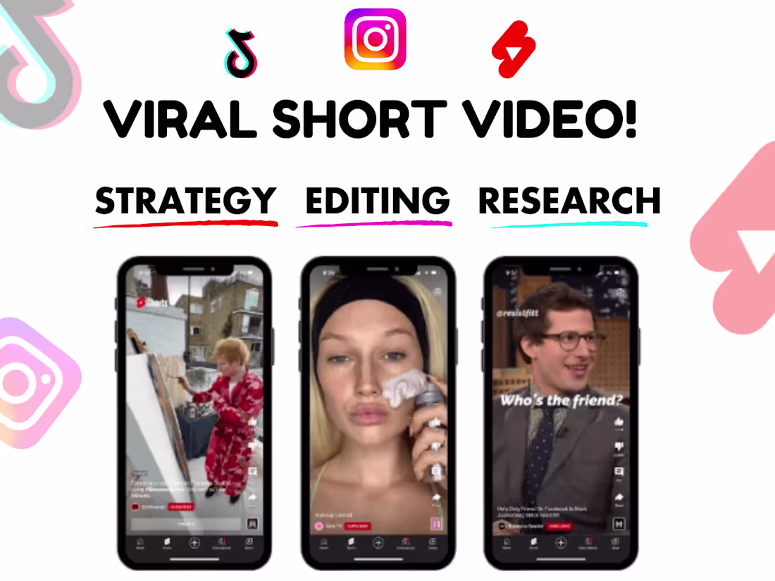 Cover image for Viral Short-Form Content Creation (Tiktok, Instagram, YouTube)