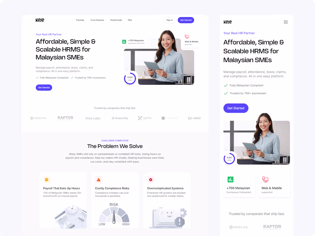 Cover image for Keje.my Landing Page Redesign