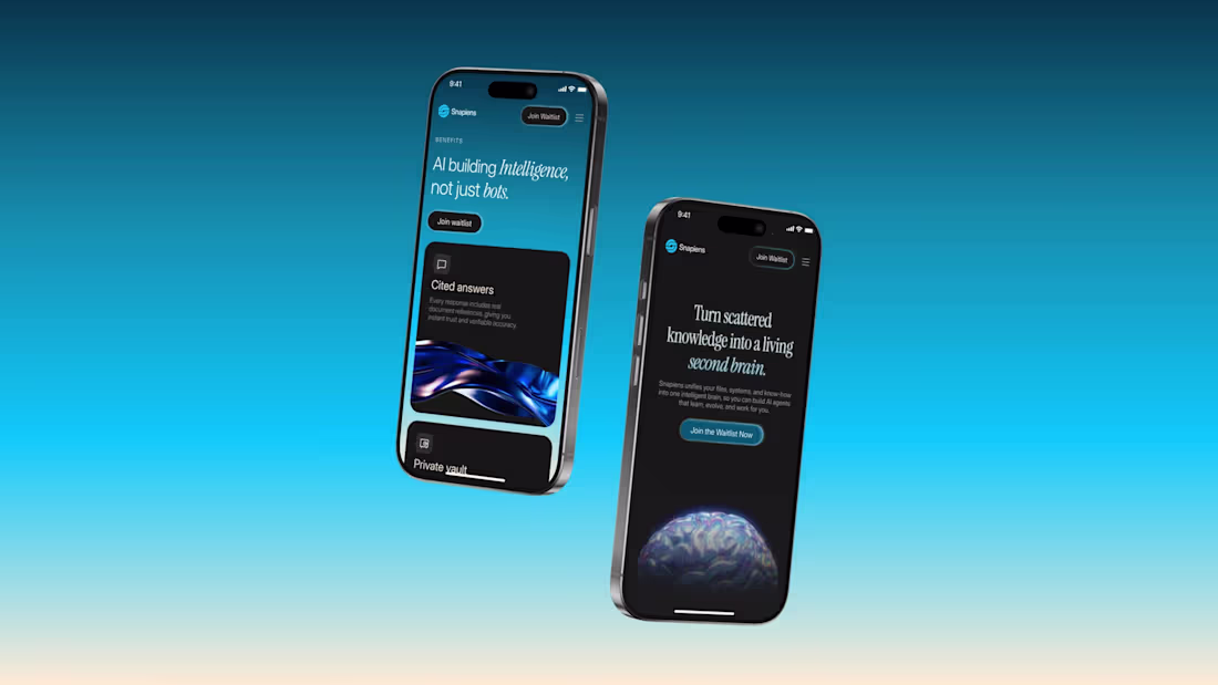 Cover image for Snapiens: AI SaaS Branding, Landing Page & Product UI