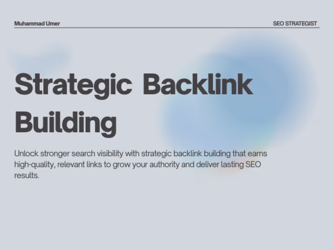 Cover image for Strategic Backlink Building