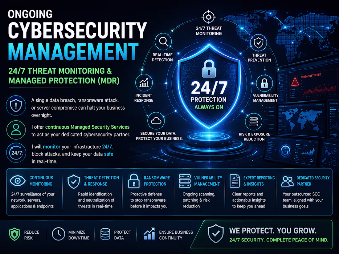 Cover image for 🛡️ Ongoing Cybersecurity Management: 24/7